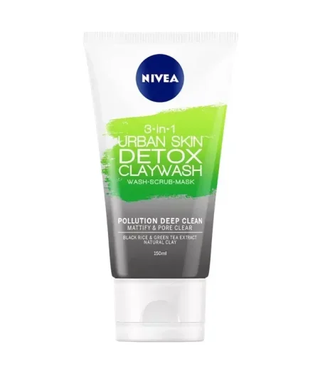 Nivea 3-IN-1 Urban Skin Detox Clay Wash Wash + Scrub + Mask 150 ml